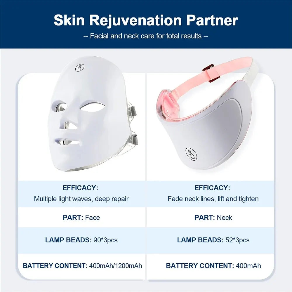 7-Color LED Facial & Neck Mask – Your At-Home Skin Rejuvenation Clinic