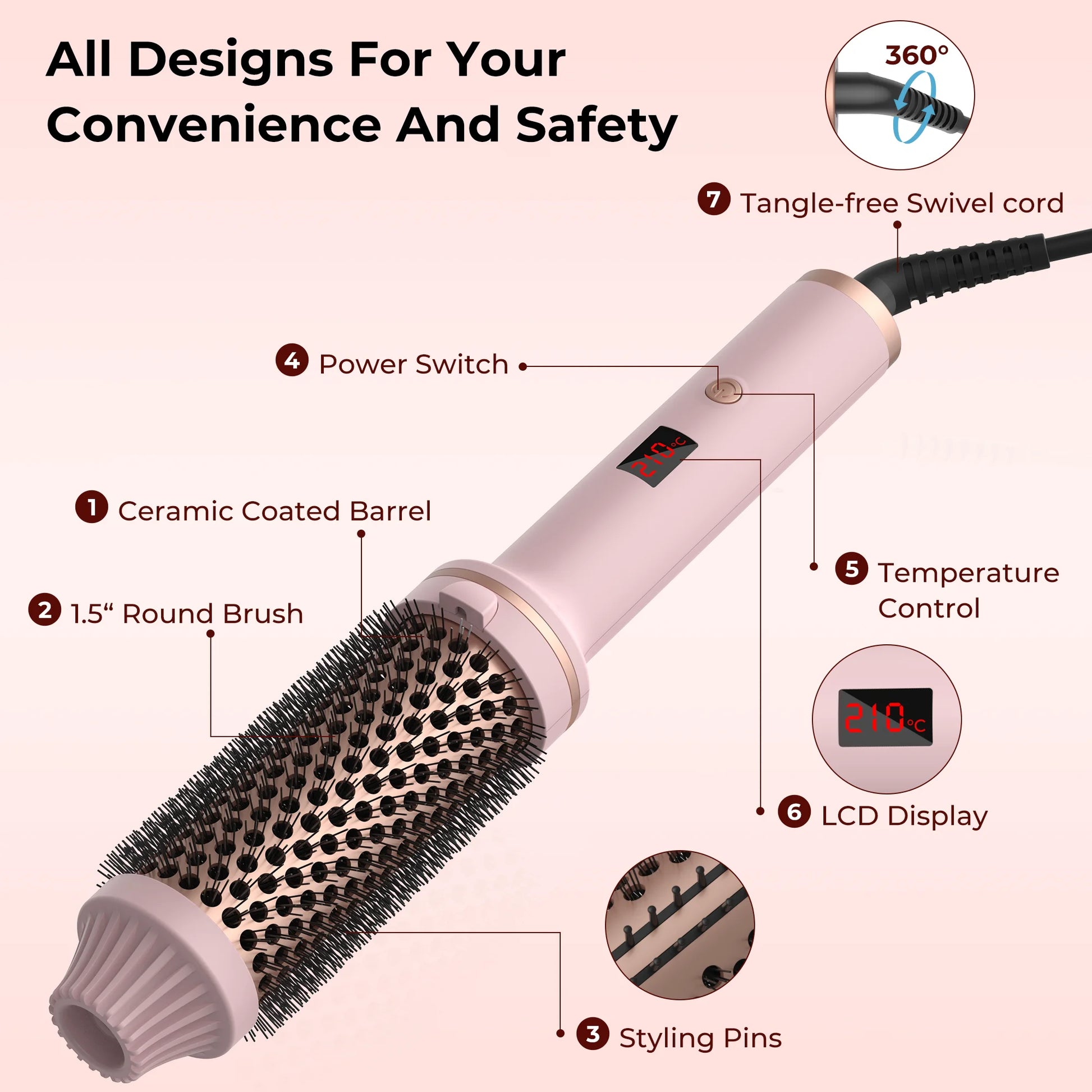 UKLISS Glow Shine & Curl Ceramic Brush