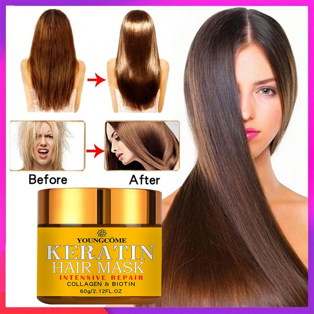 YOUNGCOME Keratin Hair Repair Mask – Smooth. Shine. Transform.