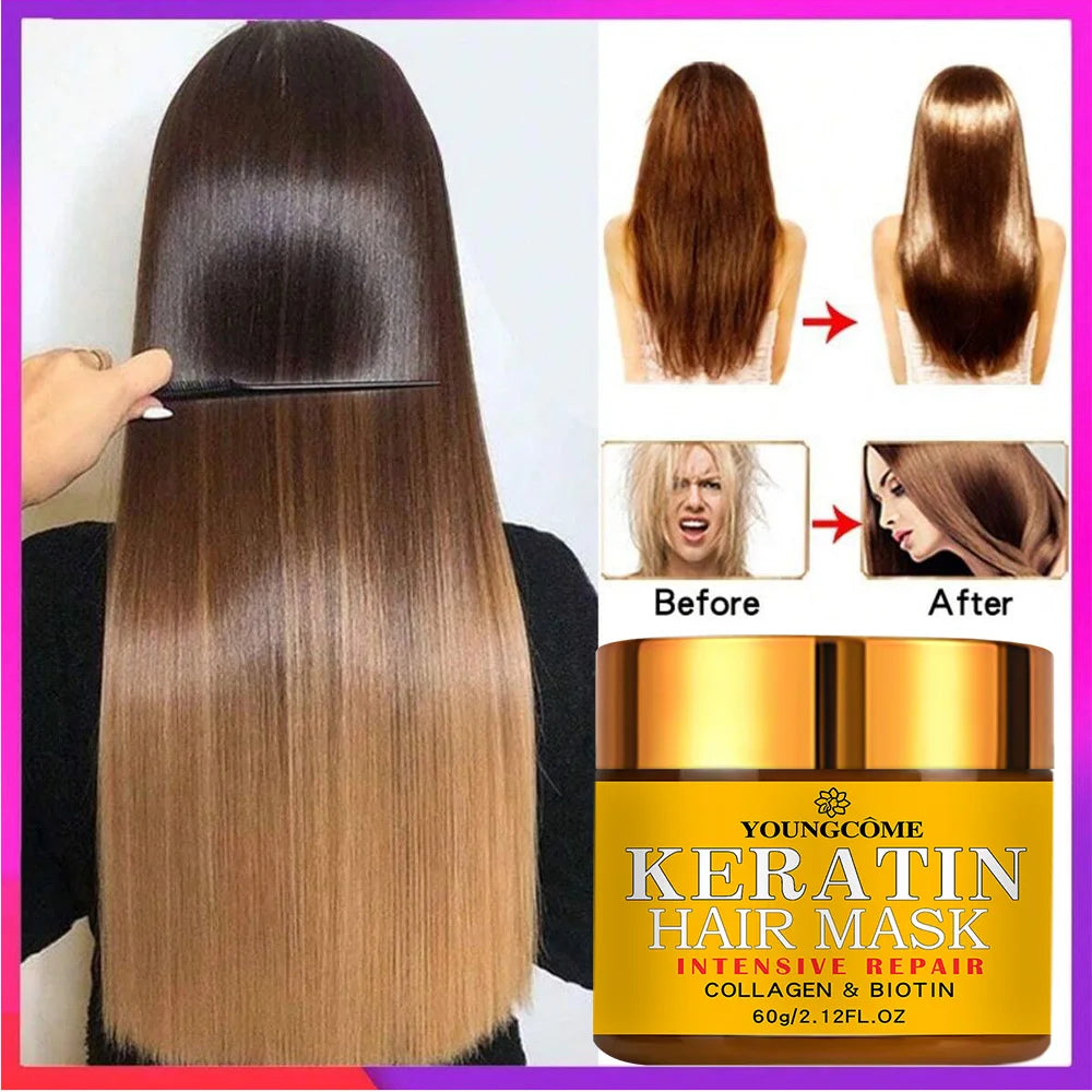YOUNGCOME Keratin Hair Repair Mask – Smooth. Shine. Transform.
