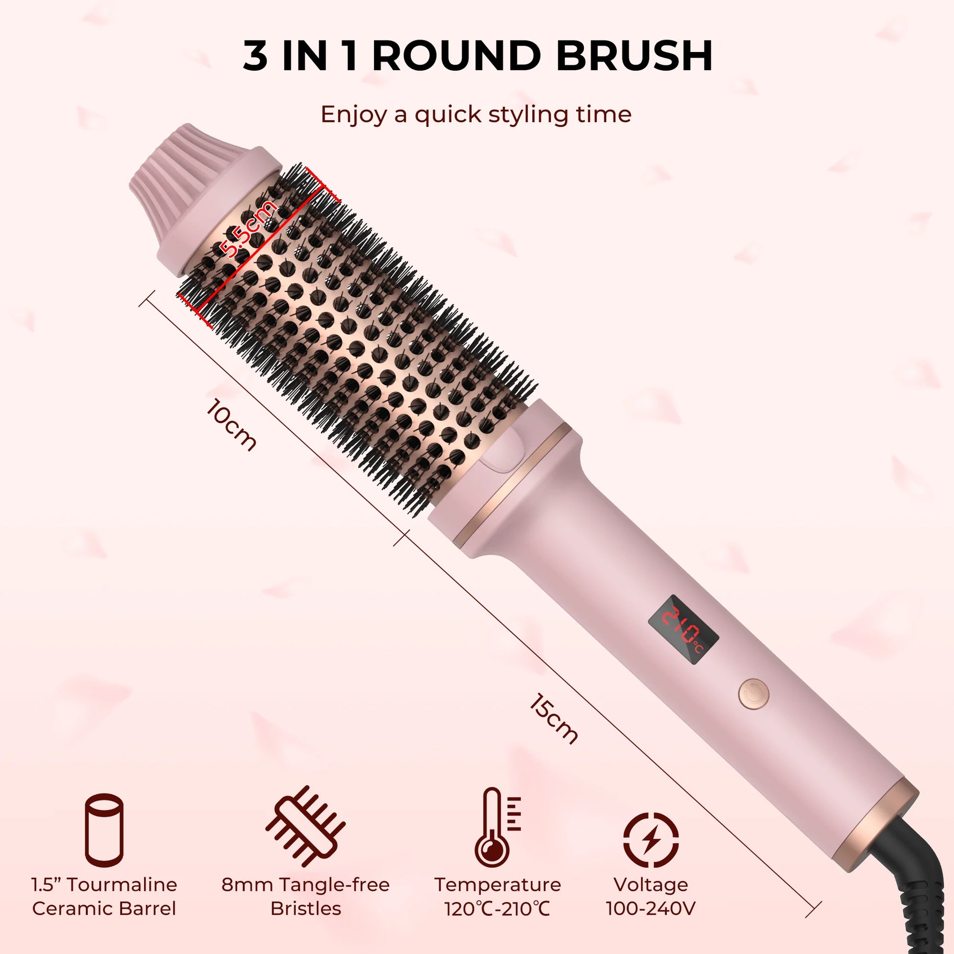 UKLISS Glow Shine & Curl Ceramic Brush