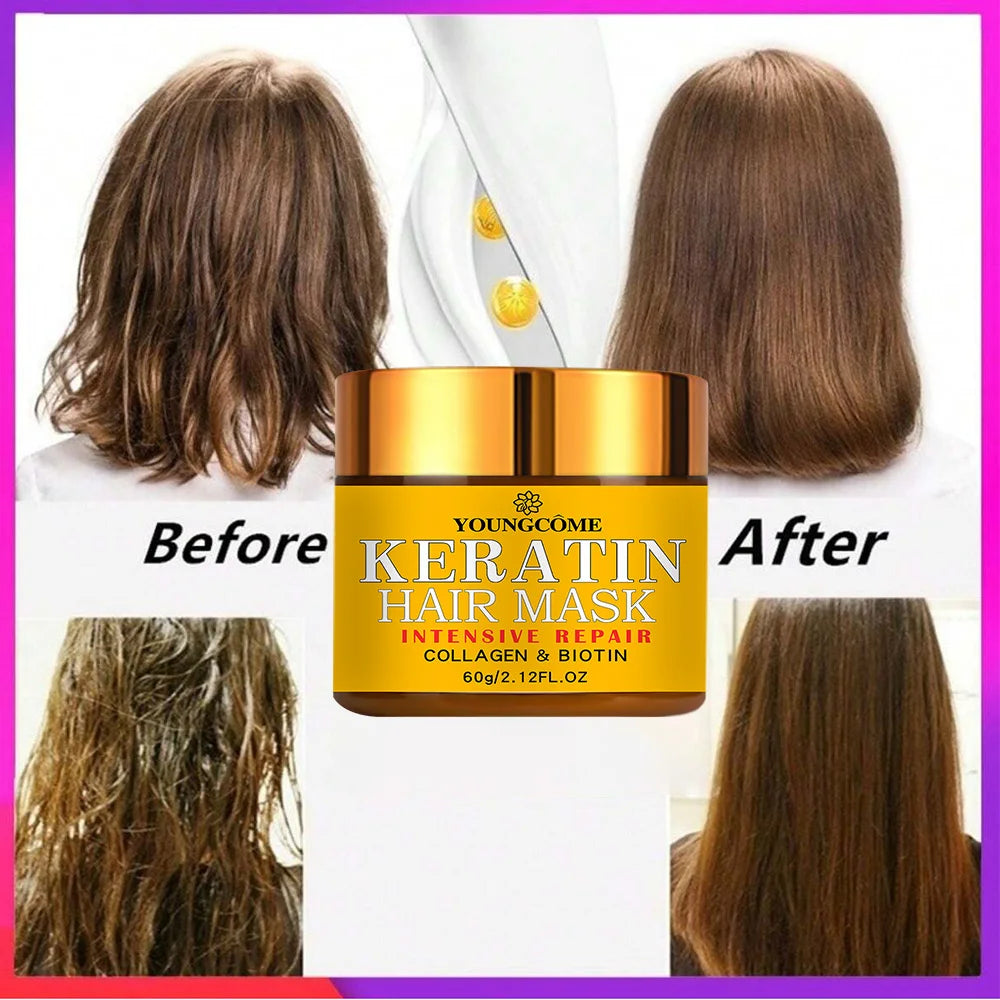 YOUNGCOME Keratin Hair Repair Mask – Smooth. Shine. Transform.